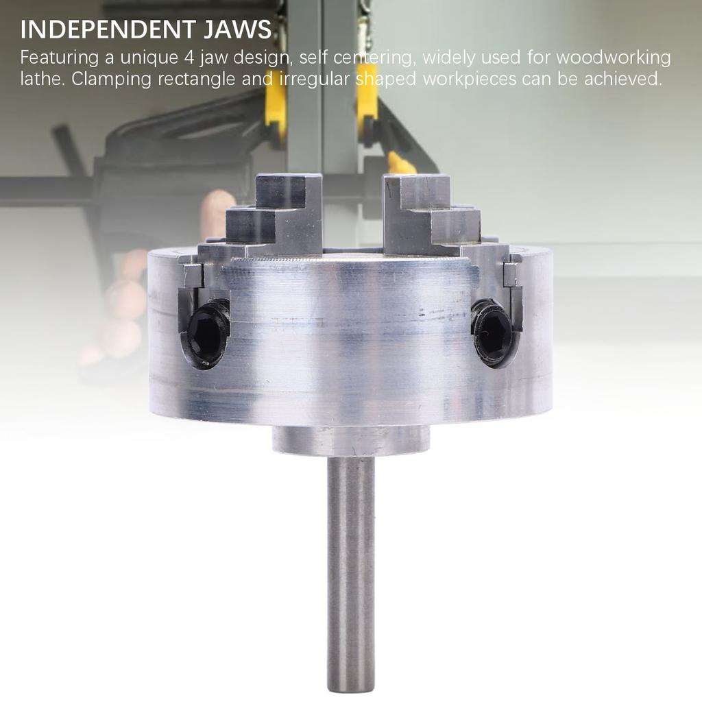 Conjunto de Mandril de Torno de 4 Castanhas Aço Liga Mini Mandril de Torno com Chave de Biela Mandril Auto-Centrante para Torneamento de Madeira Acessório para Torno Elétrico