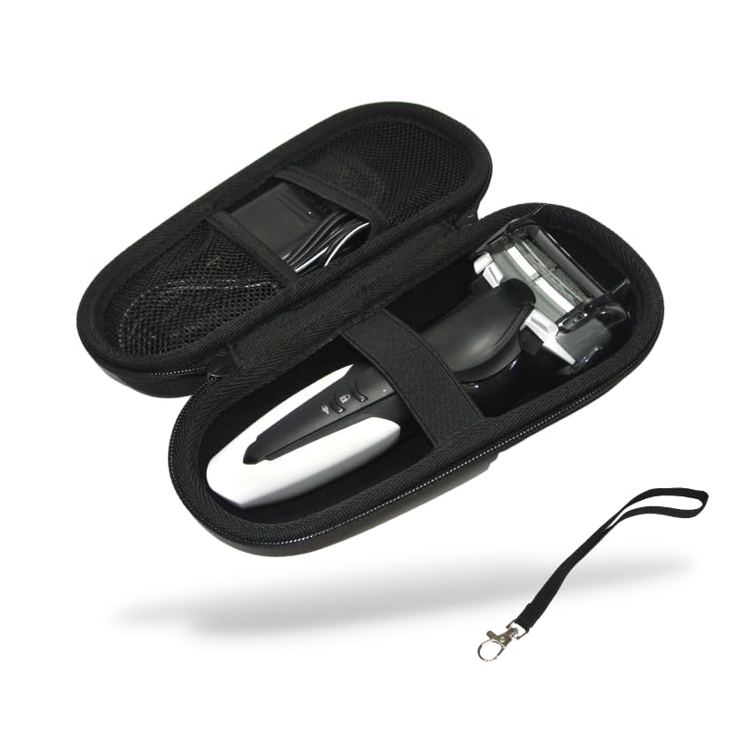 

RegiProb Men s Electric Shaver Storage Case with Charger Storage, Black