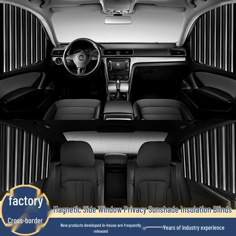 Magnetic Car Window Sun Shade - Privacy, Heat Insulation, No-Drill Blackout Curtain Passenger s Side золотой