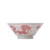 Marusankondo Ramen Bowl Retro Ramen Bowl Tableware Dragon Mino Ware Lightweight Retro Ramen Bowl (Red)