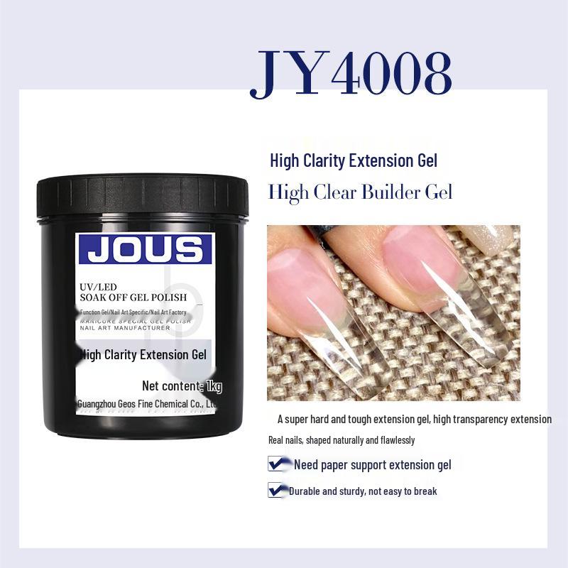 High Transparency Nail Extension Gel - Super Tough, Quick Application, Nail Salon Special, Phototherapy Formula
