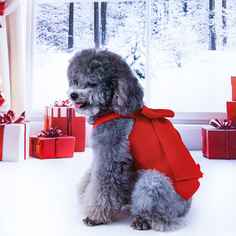 Holiday Bowknot Wool Dress for Small & Medium Dogs and Cats