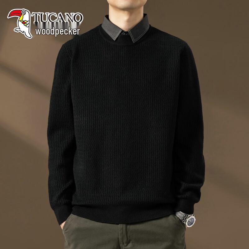 TUCANO Men s Faux Two-Piece Knitted Pullover Sweater 2XL