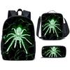 Large-capacity spine protection and load-reducing elementary school student schoolbag three-piece set cartoon hero print backpack