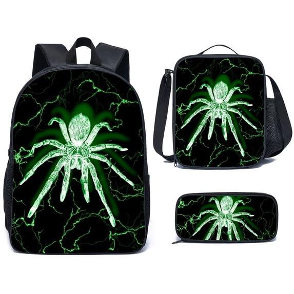 Large-capacity spine protection and load-reducing elementary school student schoolbag three-piece set cartoon hero print backpack