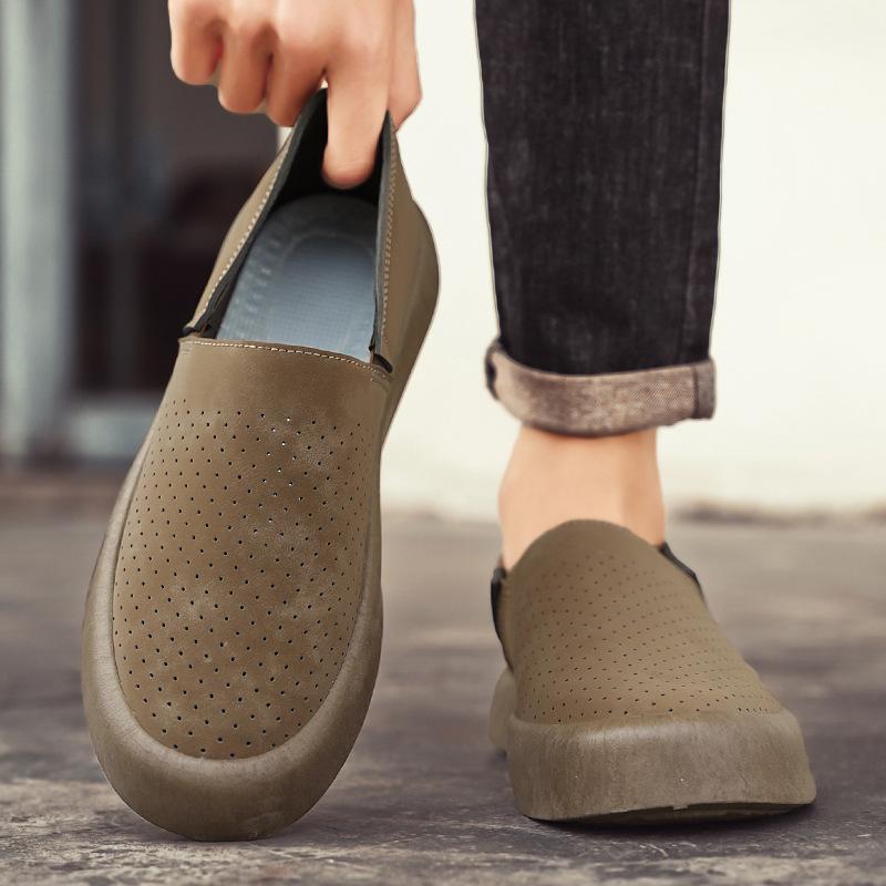 Spring 2025 new retro breathable loafers men's Doudou shoes youth casual shoes Korean version fashion trendy men's shoes