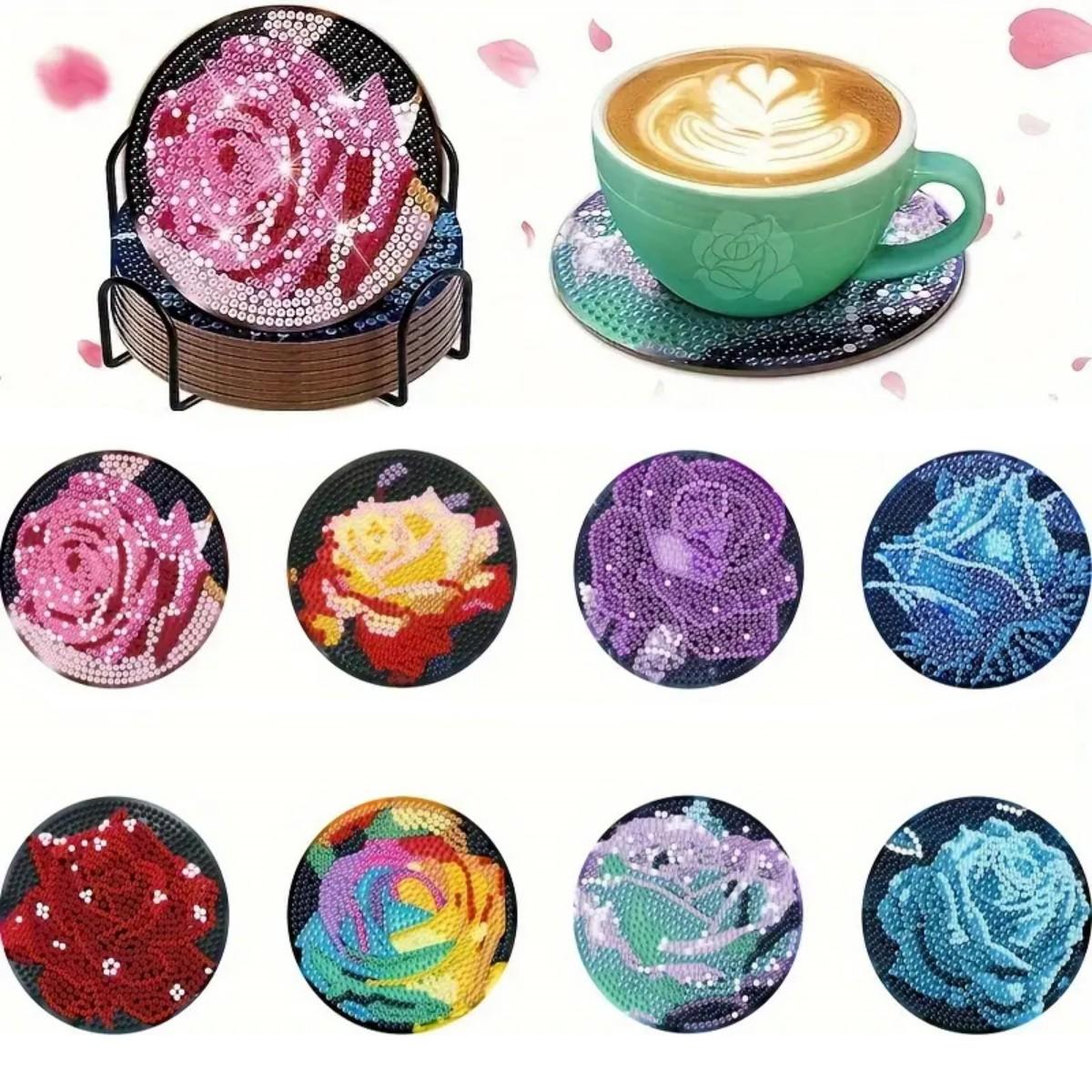 

8 шт./набор подставок под розы с алмазной росписью и держателем, подставки своими руками для начинающих и взрослых, товары для творчества и рукоделия, подарки 8PCS/Set