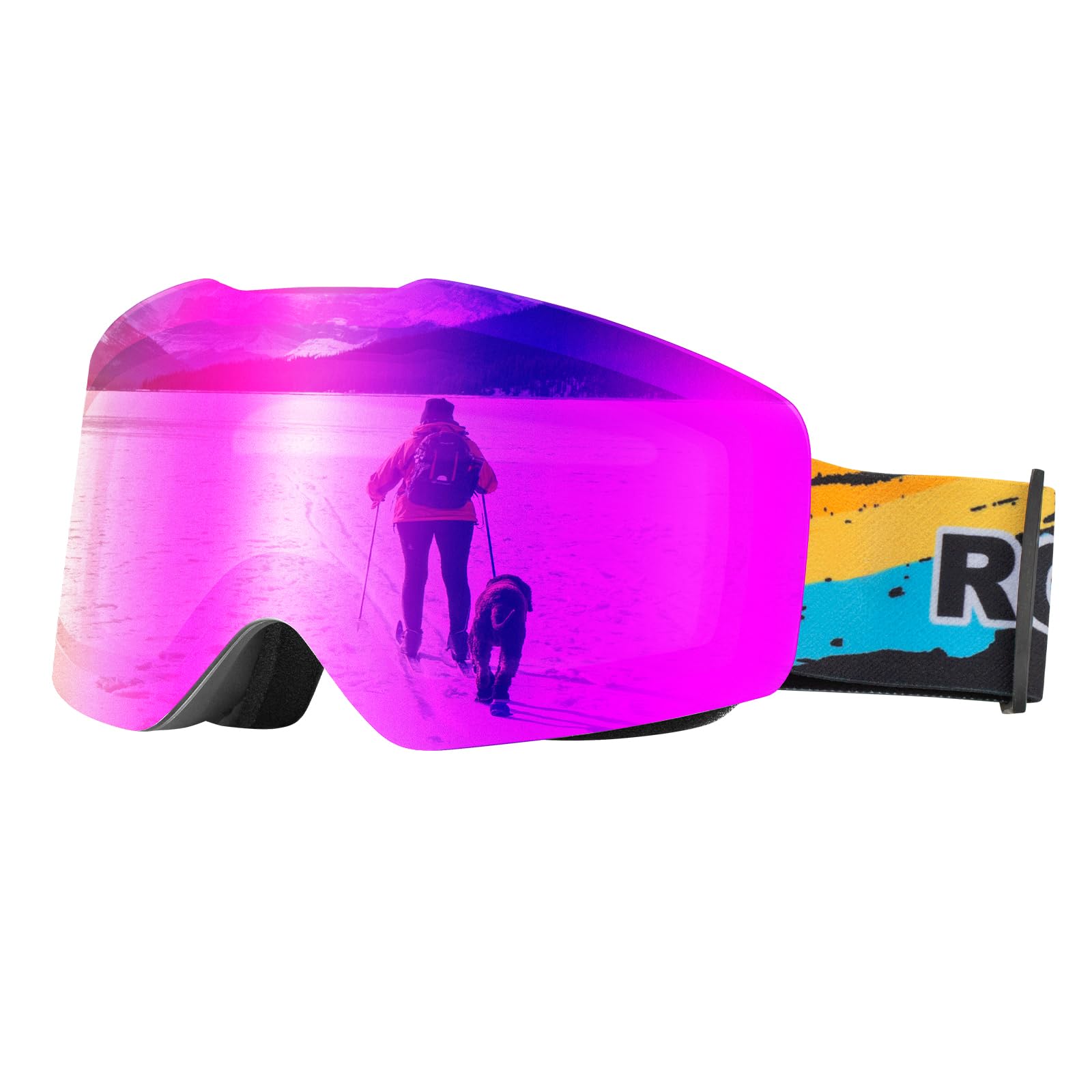 

ROCKBROS Ski Goggles for and UV Glasses Impact Easy Polarized Purple for Men and Women Adults, Snowboarding, Mountaineering, Anti-Fog, Windproof,