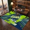 Seattle Seahawks Personalisierter Kristall-Samt-Teppich, Benutzerdefinierter Namens-Text Weicher Anti-Rutsch-Teppich für Wohnzimmer Schlafzimmer