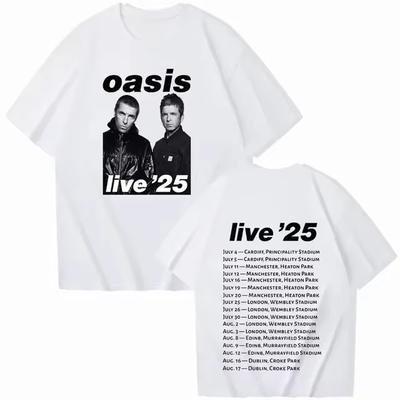 New Arrival Oasis Live 25 Tour Short Sleeved Round Neck Y2k Tshirt Men Clothing New In Top & Tees Mens T-Shirt Ropa Hombre 70236