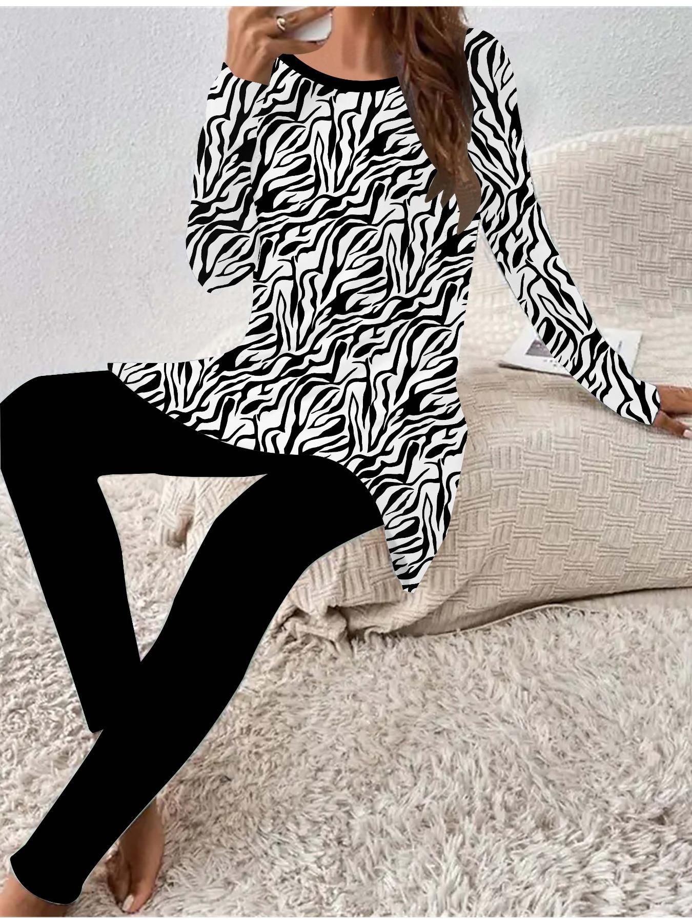 

Euro-American Fashion 3D Flower Printed Women s Four-season Long-sleeved T-shirt + Long Pants Two-piece Set. Perfect Gift for New Year & Christmas 4XL чорний