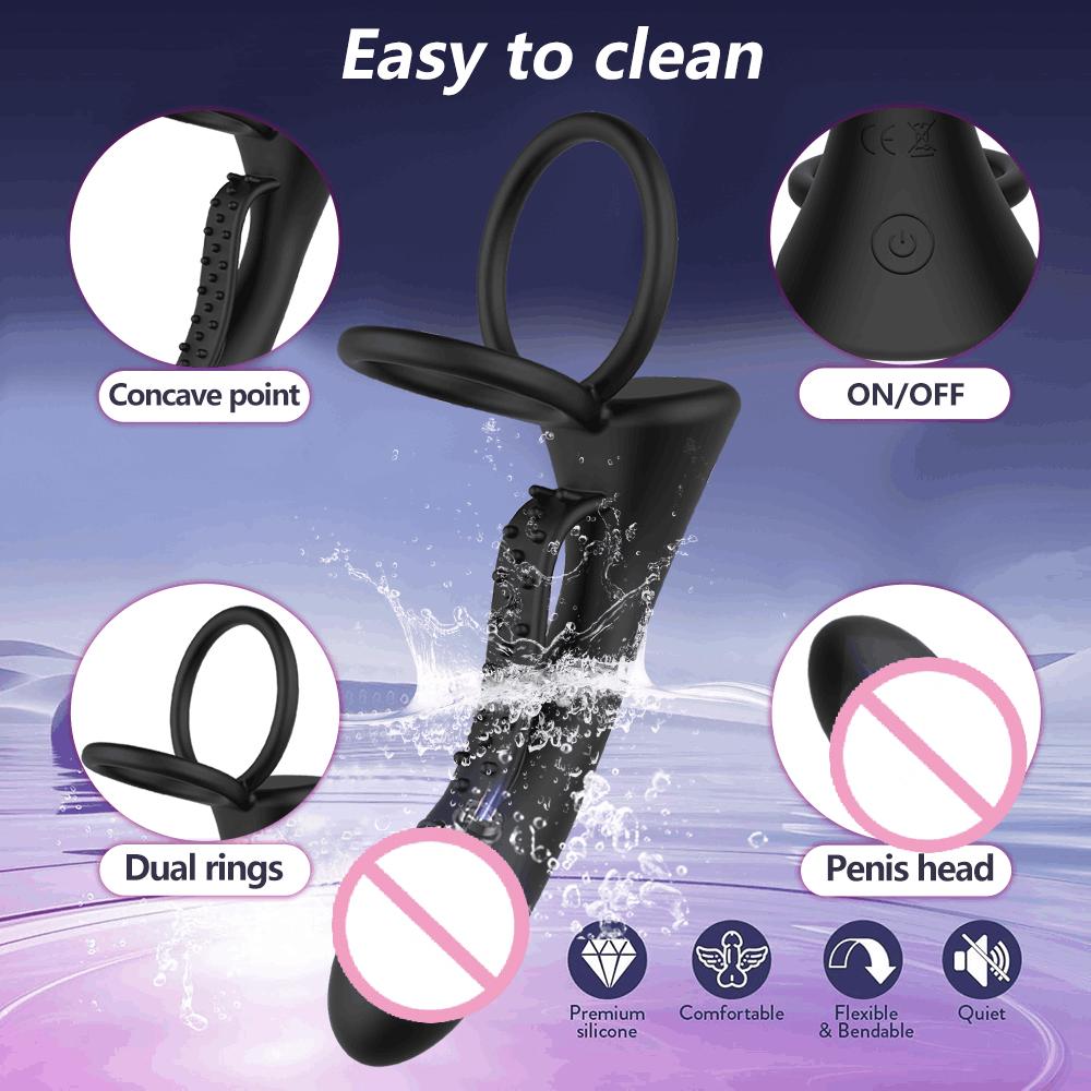 Vibrator Strap-on Anal Plug Dildo Men Couples Bullet Vibrator Sex Toys Penis Ring Double Penetration Vaginal Anal Plugs Adult