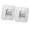 2PCS Self Adhesive Hooks Multifunctional Punch Free Transparent Heavy Duty Wall Sticky Hooks for