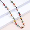 Fargerikt keramisk halskjede Boho-stil Håndlaget justerbart halskjede Enkelt vevd tau Keramisk halskjede Smykketilbehør Gaver