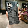 Applicable to Samsung S26Ultra magnetic mobile phone case carbon fiber pattern S25plus ultra-thin PC anti-drop s24 protective case