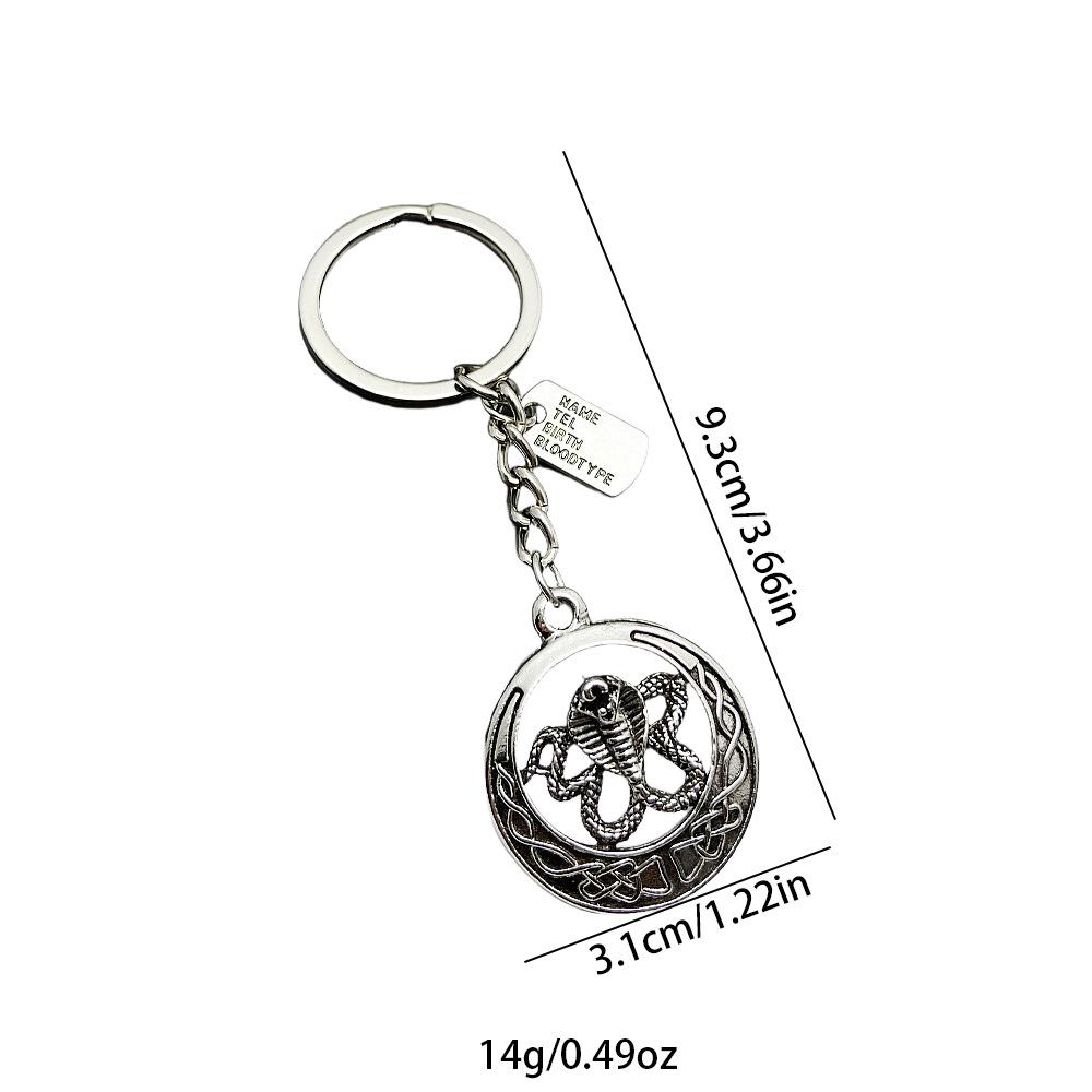 

Retro Snake Alloy Keychain Pendant for Backpack or Car Keys серебряный