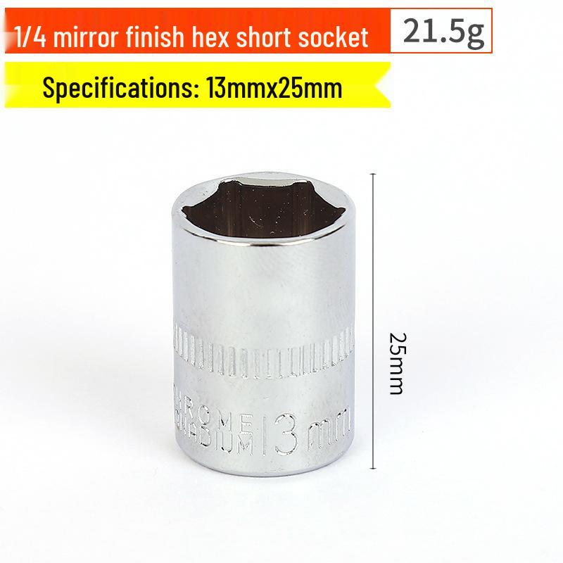 1/4" Chrom-Vanadium-Stahl Sechskant-Steckschlüsselsatz mit verlängertem Schlüssel und Sechskantkopf