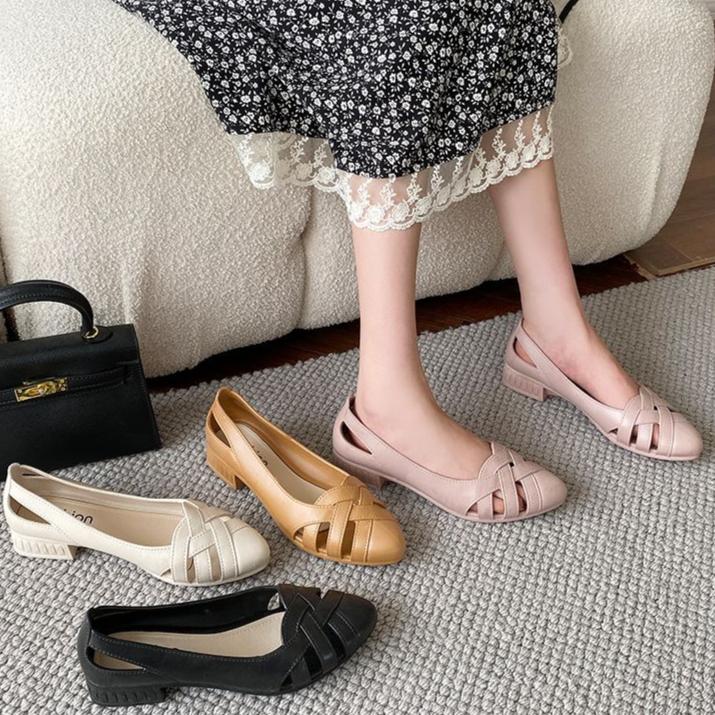 Zapatillas Baotou Moda Mujer Verano Hogar Antideslizantes Boca de Pez Sandalias de Cuña Mamá Zapatos de Mujer