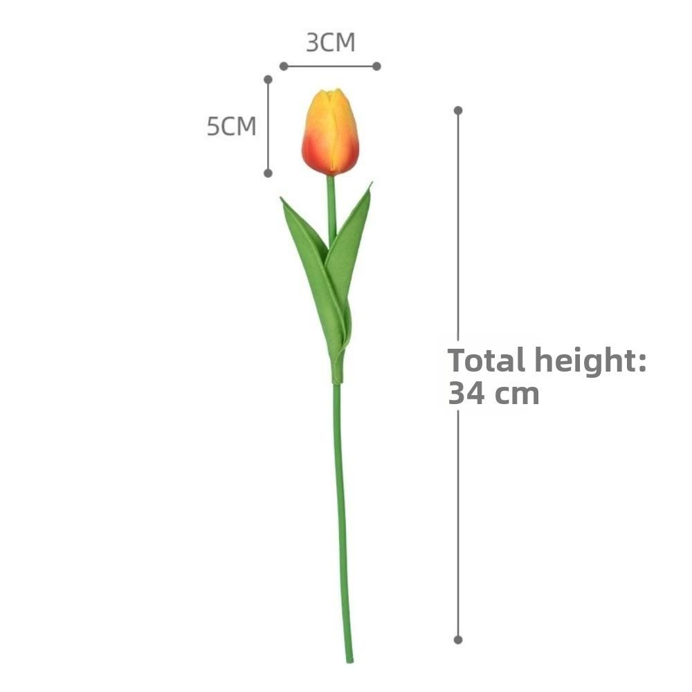 6 Stück Neue Plastik-Tulpen mit Echt-Touch 34*3cm 10 Farben Simulationsblumen-Dekoration Tisch Haus Hochzeit Dekor Heimdeko