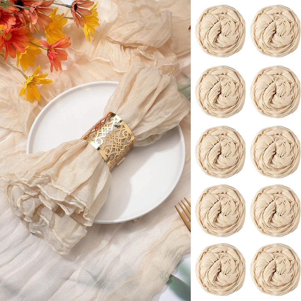 6 szt. serwetek z gazy, serwetek obiadowych, miękkich serwetek boho, rustykalnych, pomarszczonych serwetek z tkaniny serowej, hurtowych na wesele, imprezę, dekoracje