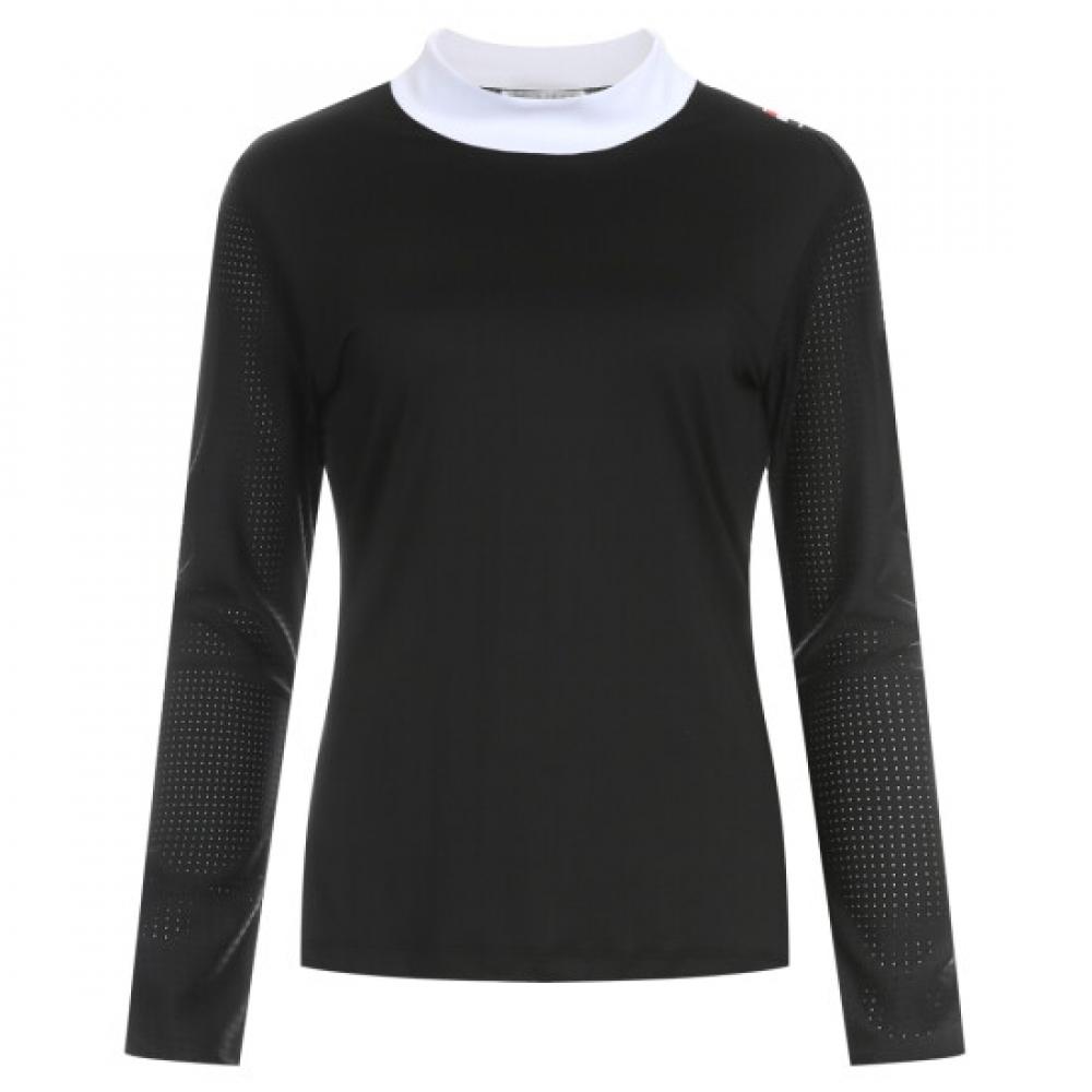 Shop Women Golf Wear Half Neck Long Sleeve Tee Black Lb Wsh 211
