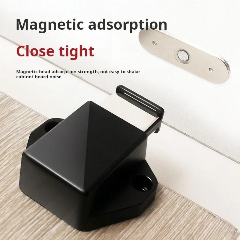 4pcs Touch Magnetic Latches Press Catch Latch for Cabinet Door Cupboard Black