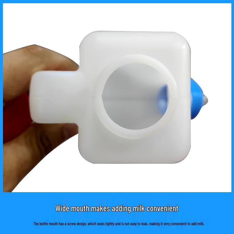 Dual-Lid Animal Nipple Feeding Bottle for Goat, Piglet, Lamb.