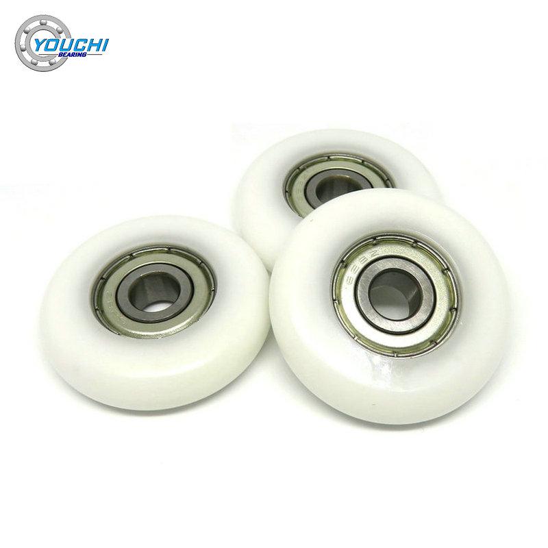 Rowing Machine Wheels 8x40x10mm Round POM Roller For Rower BSR62840-10 Rower Wheel OD 40mm Plastic Coated Bearing Wheels 40mm&8mm&3Pcs