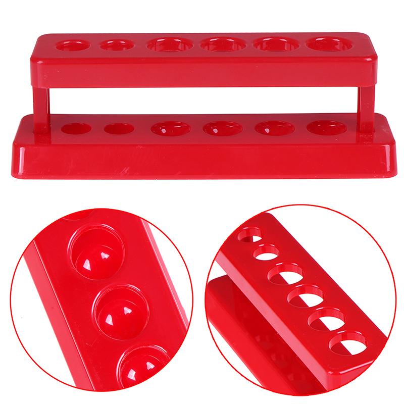 Laboratory Test Tube Holder 6 Hole Plastic Rack Red Stand Burette Stand Shelf