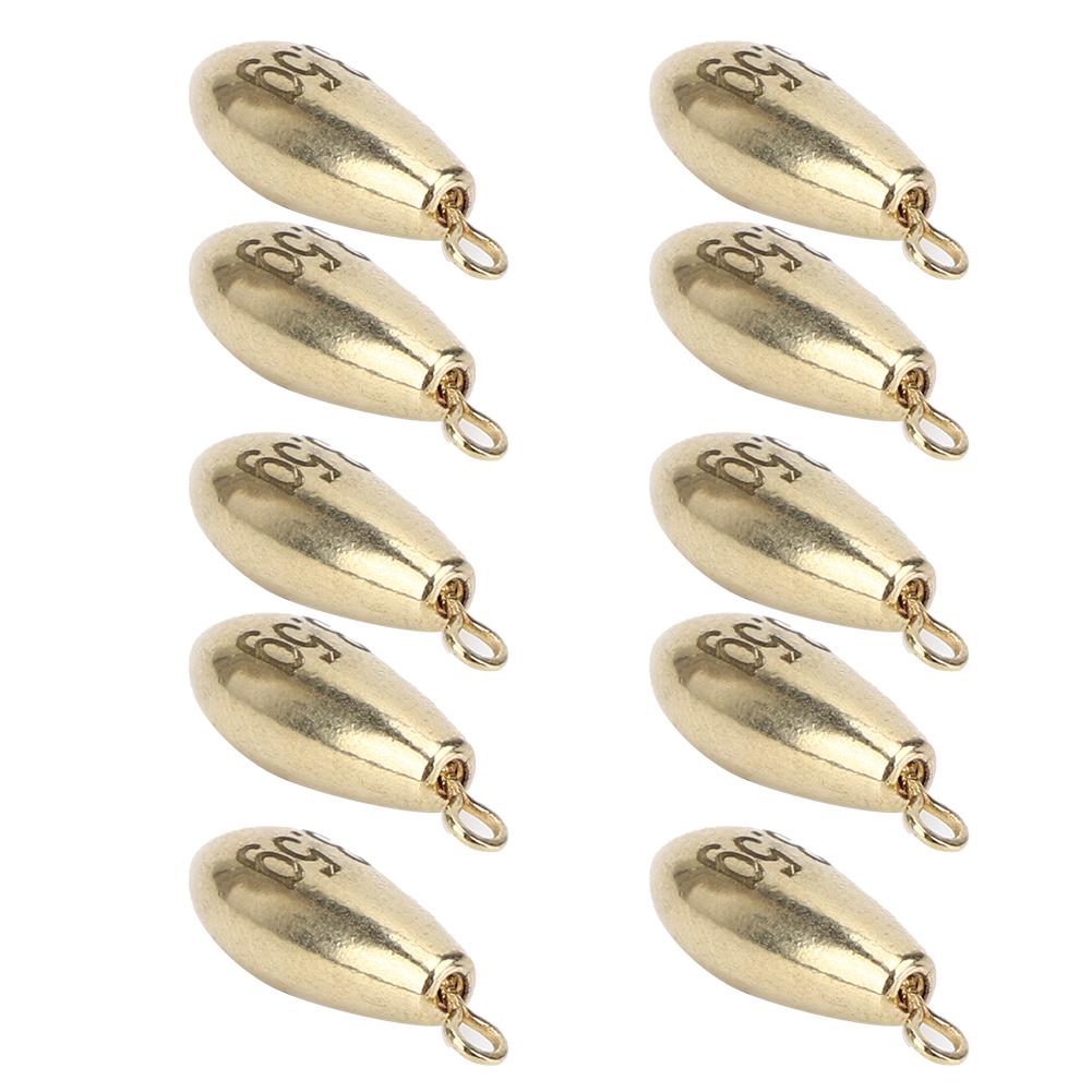 10Pcs Portable Reusable Rotation Fishing Weights Sinkers Tackle Accessory Golden