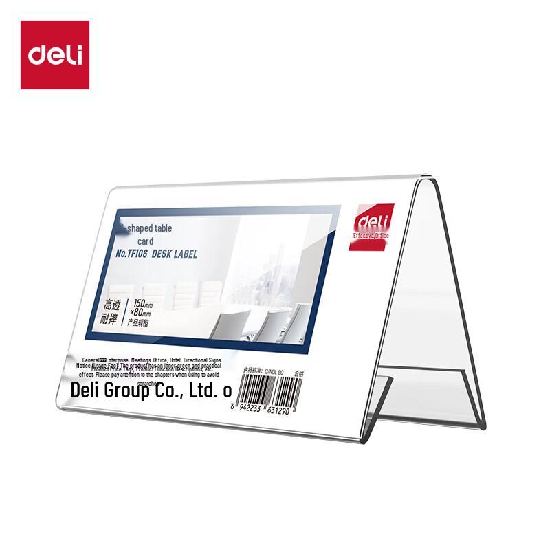 Deli TF106 V-Shaped Acrylic Table Sign