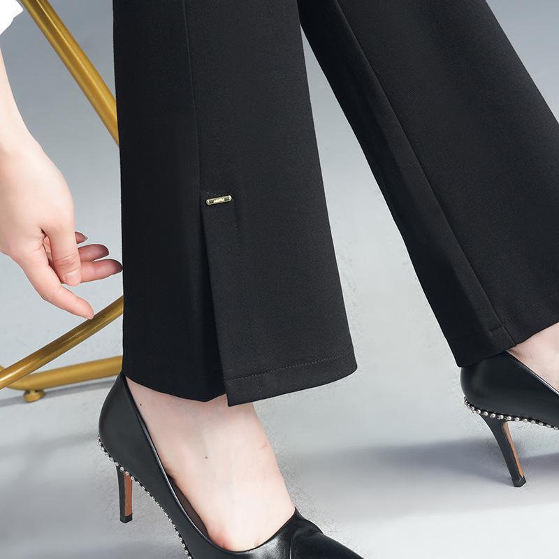 

Women s Black High-Waisted Micro-Flare Pants 2025 - Slimming, Draped, Cropped Casual Suit Pants XL/29 for 116-125 lbs
