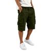 Herren Farbknopf Elastischer Bund Cargoshorts mit 6 Taschen für die Arbeit im Freien