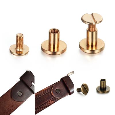 10 Pcs 5/6.5/8mm DIY Brass Nail Clothes/Bag/Shoes Strap Rivets Screw Round Head Screws Solid Nail Bolt Leather Craft