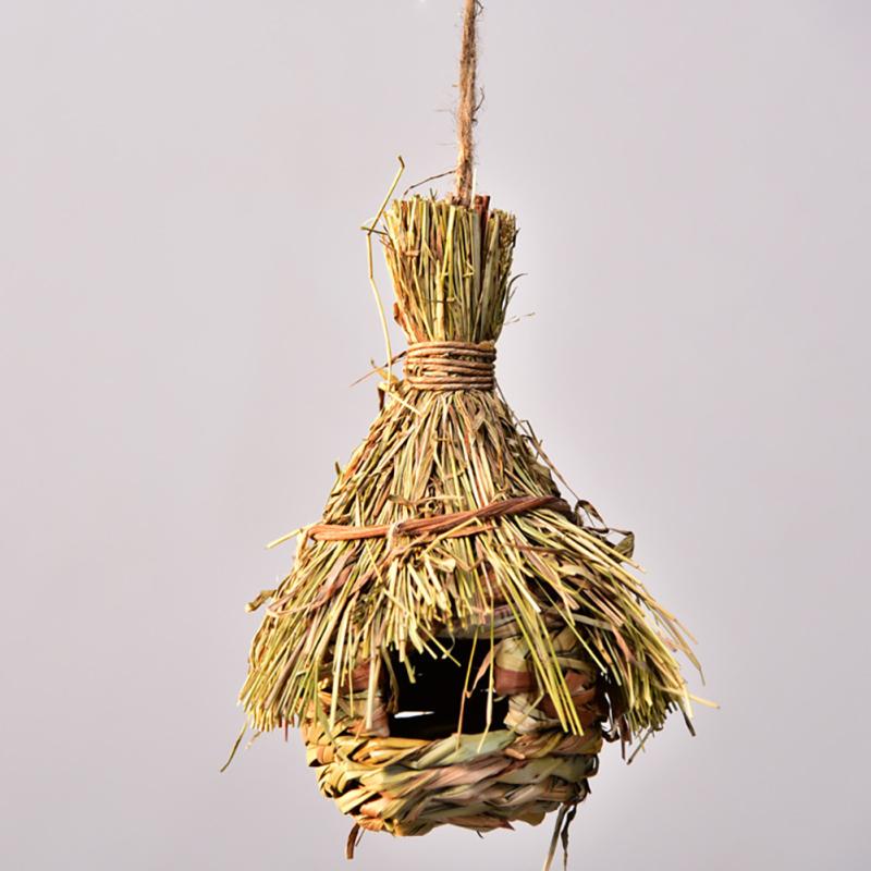 Hängendes Vogelnest für Haustiere im Freien, handgewebtes dekoratives Vogelhaus, Vogelkäfig, Unterschlupf für den Garten