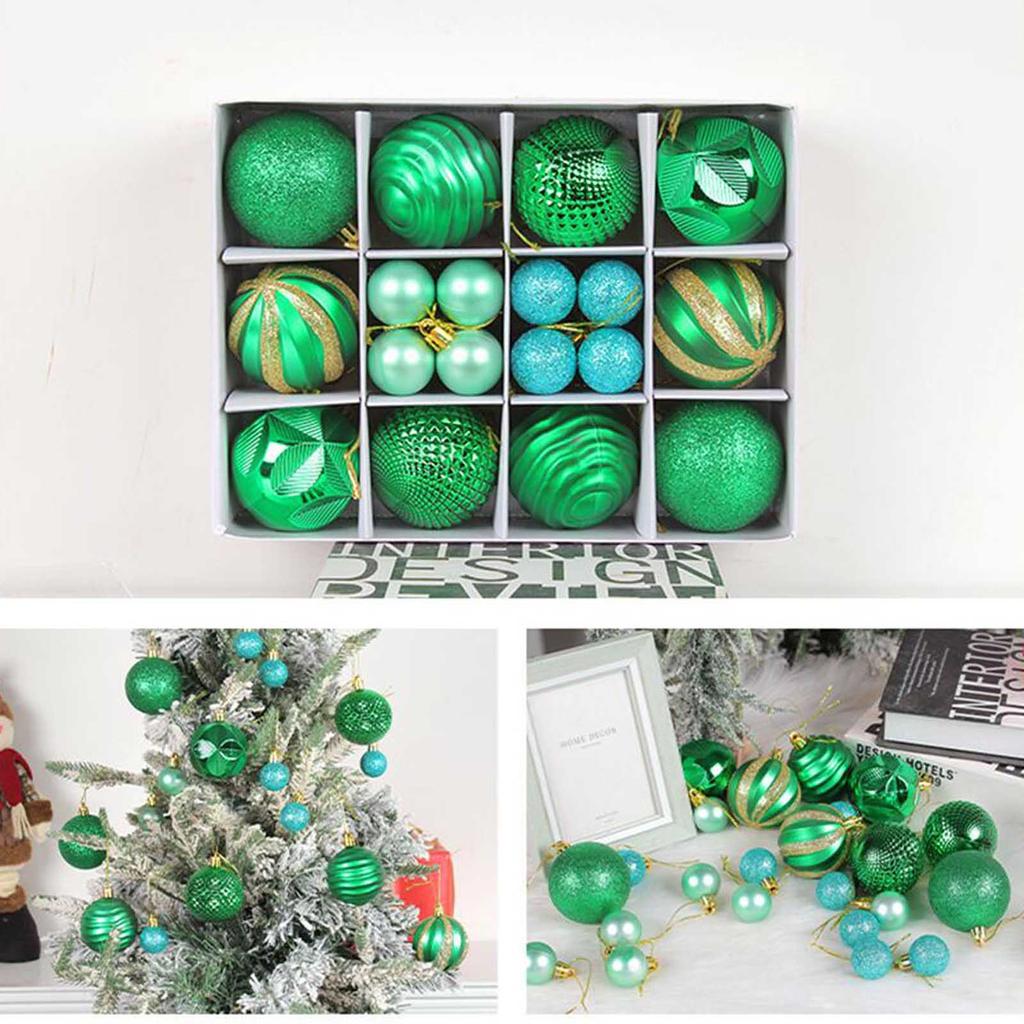 1 Box 30/60mm Weihnachtskugel-Ornamente Funkelnde Weihnachtsbaum-Anhänger Dekorative Hängende Weihnachtskugeln Kugeln