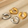 Stainless steel geometric earrings, women's fashion versatile heart-shaped titanium steel light luxury high-end ear jewelry