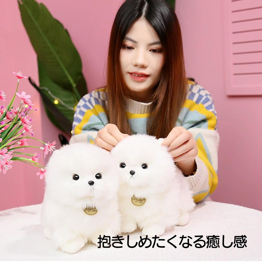 Hyack Pomeranian Plush Toy, Cute Stuffed Animal Pillow, Fluffy, White [Parallel Import]