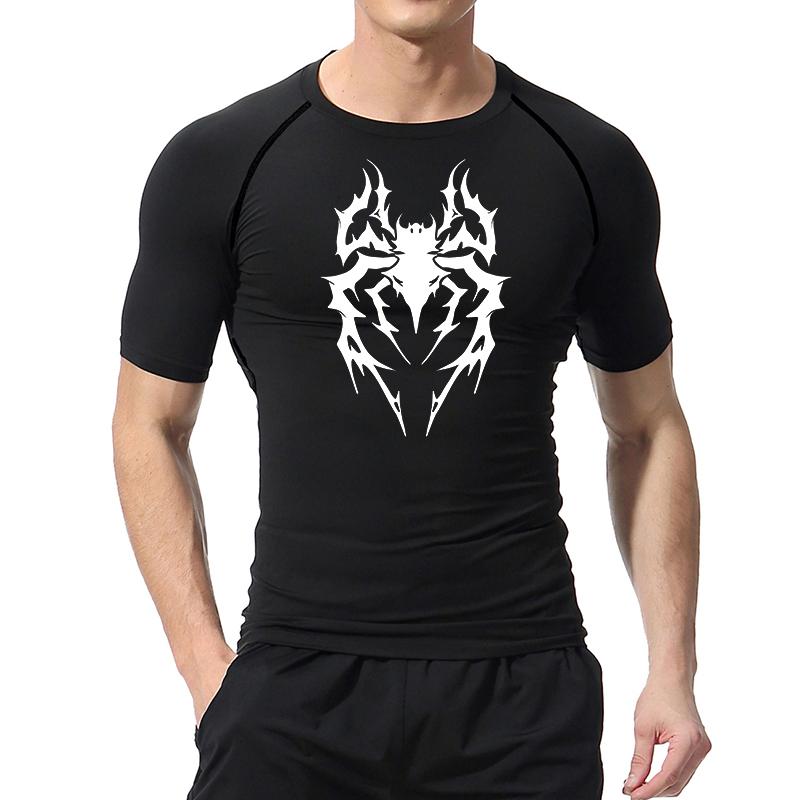 Spider Graphic Compression Shirts for Men Gym Workout Athletic Quick Dry Tshirts Tops Training Running Undershirts Rash Guard
