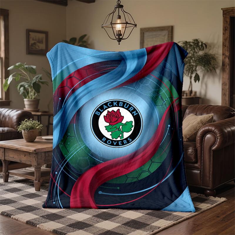 Blackburn Rovers Football Print Flannel Blanket Soft Warm Sofa Bed Throw Blanket For Home Office Bedroom