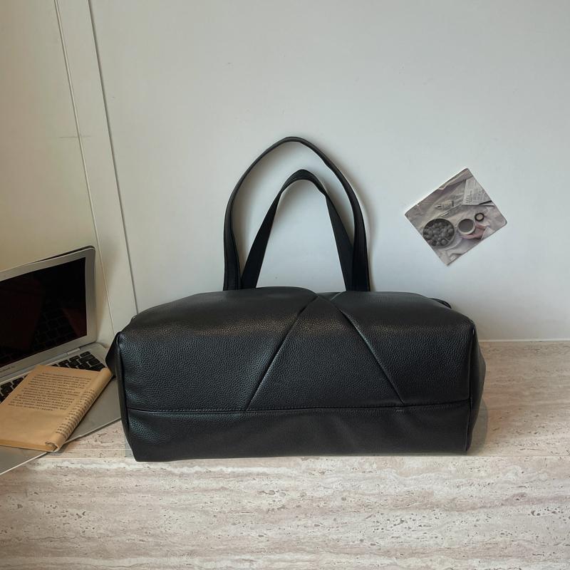 Große Kapazität PU-Tragetasche für Damen, lässige Schulterhandtasche mit Lederbesatz