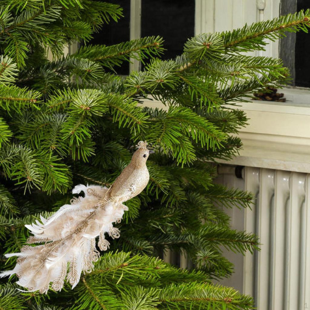 Pfau Weihnachtsbaumschmuck Künstlicher Gefiederter Vogel Party mit Clip für Weihnachten Mutter Halloween