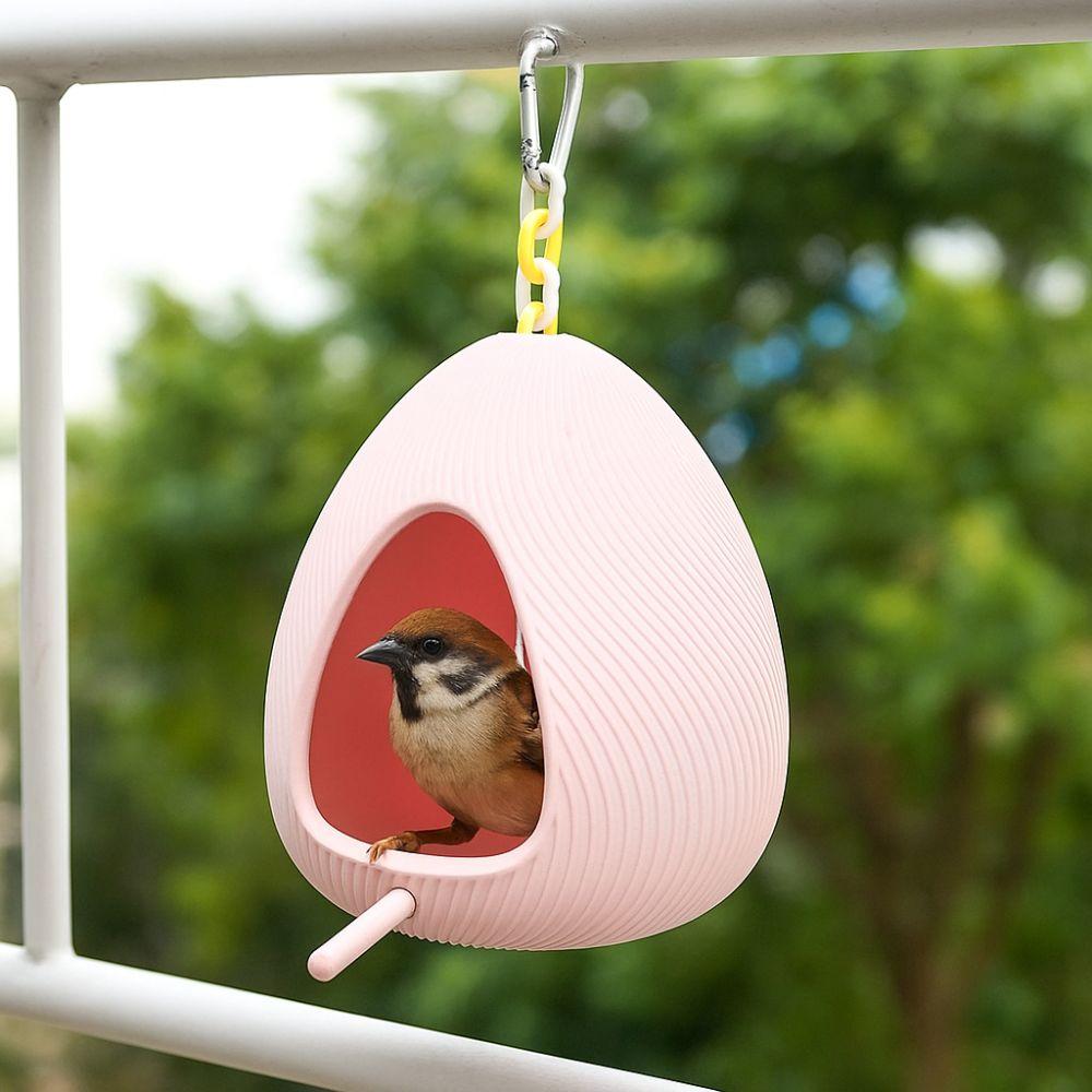 Bite Resistant Hanging Birdhouse Egg Shape Bird Food Tray Parrot Feeding Station  Relieve Boredom