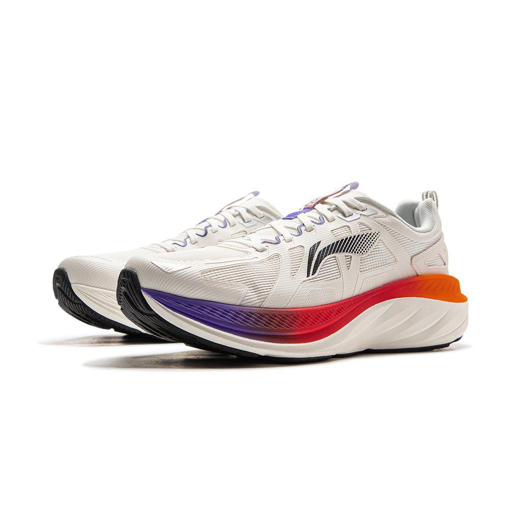 New LINING Leisurely Running Shoes Men's Low Top Mist White ARSV027-2