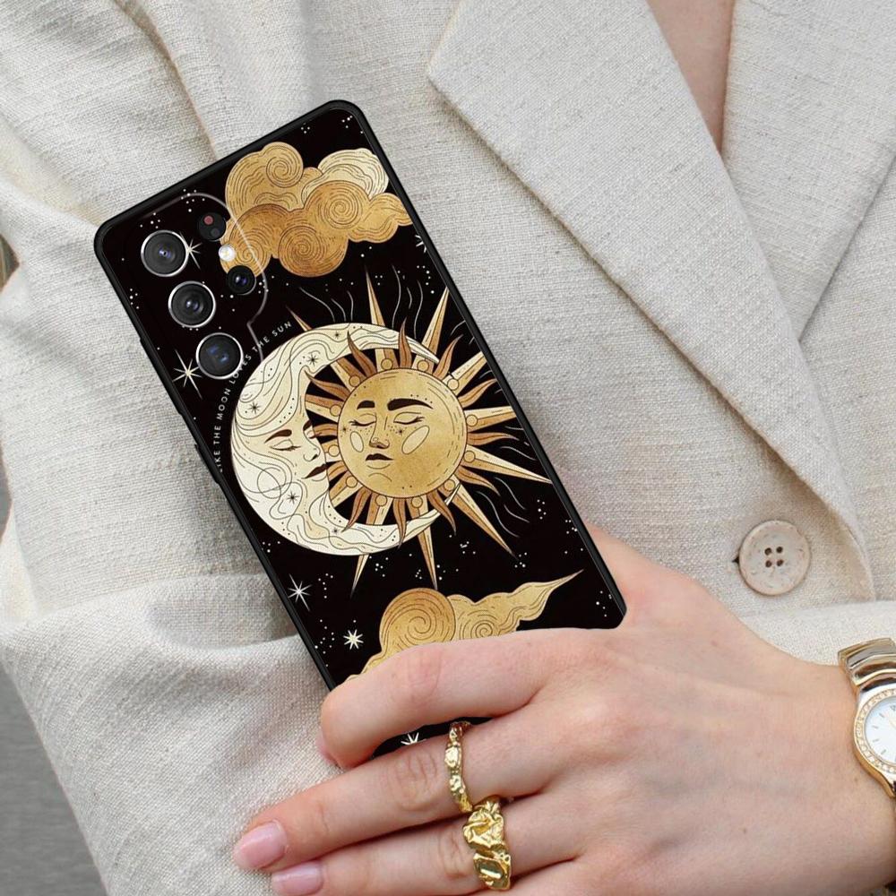 Fashion Sun Moon Face Cell Phone Case for Samsung Galaxy S26 Ultra S25 S24 S23 S22 S21 S20 Note10 Cover