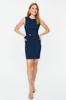 Women's Fashion Casual Sleeveless Mini Multicolor Tulle Fitted Body-Fitting Mini Gathered Zero Sleeve Flexible Knitted Dress