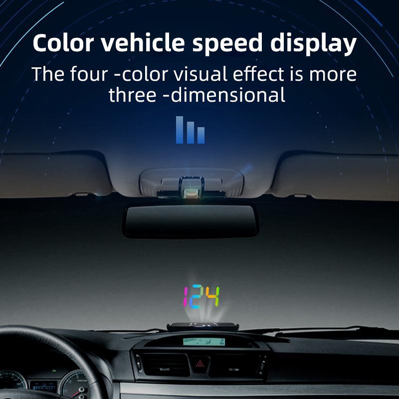 Car Windshield Projector Digital Speed Hud Colorful Speedometer Head Up Display Kmh Plug And Play Gps For Truck Vehicles