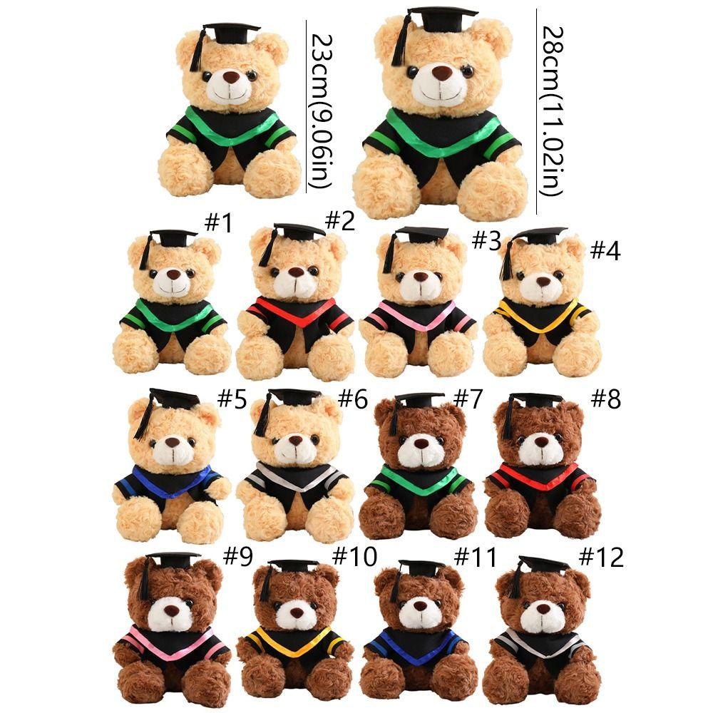 23/28cm Bachelor Bear Plush Toy Soft Bear Animal Doll Doctor Cap Graduation Bear Doll  Party Favors