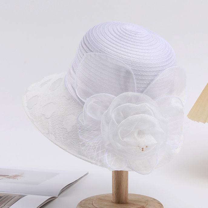 Eleganckie letnie kapelusze przeciwsłoneczne Ochrona UV Francuski styl Podróżne kapelusze plażowe dla kobiet Jednokolorowy kapelusz typu Bucket