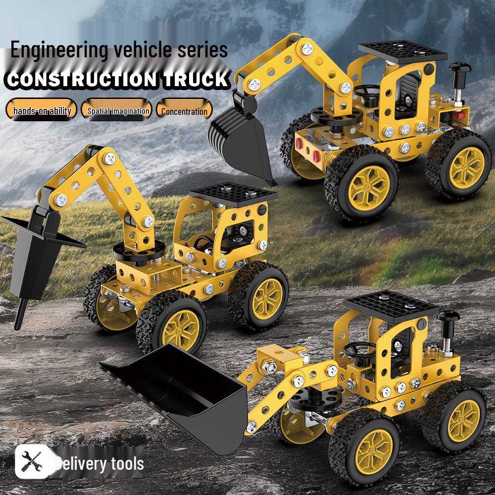 

Children s DIY Metal Excavator Toy - Assembly Alloy Nut Model 8